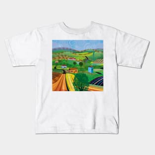 Santa Barbara Wine and Cheese (square) Kids T-Shirt